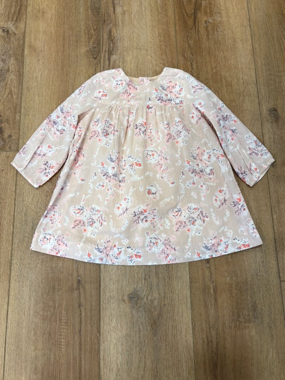 🌟 BONPOINT 🌟 FLORAL PRINT LONG SLEEVE COTTON DRESS PINK SZ 2